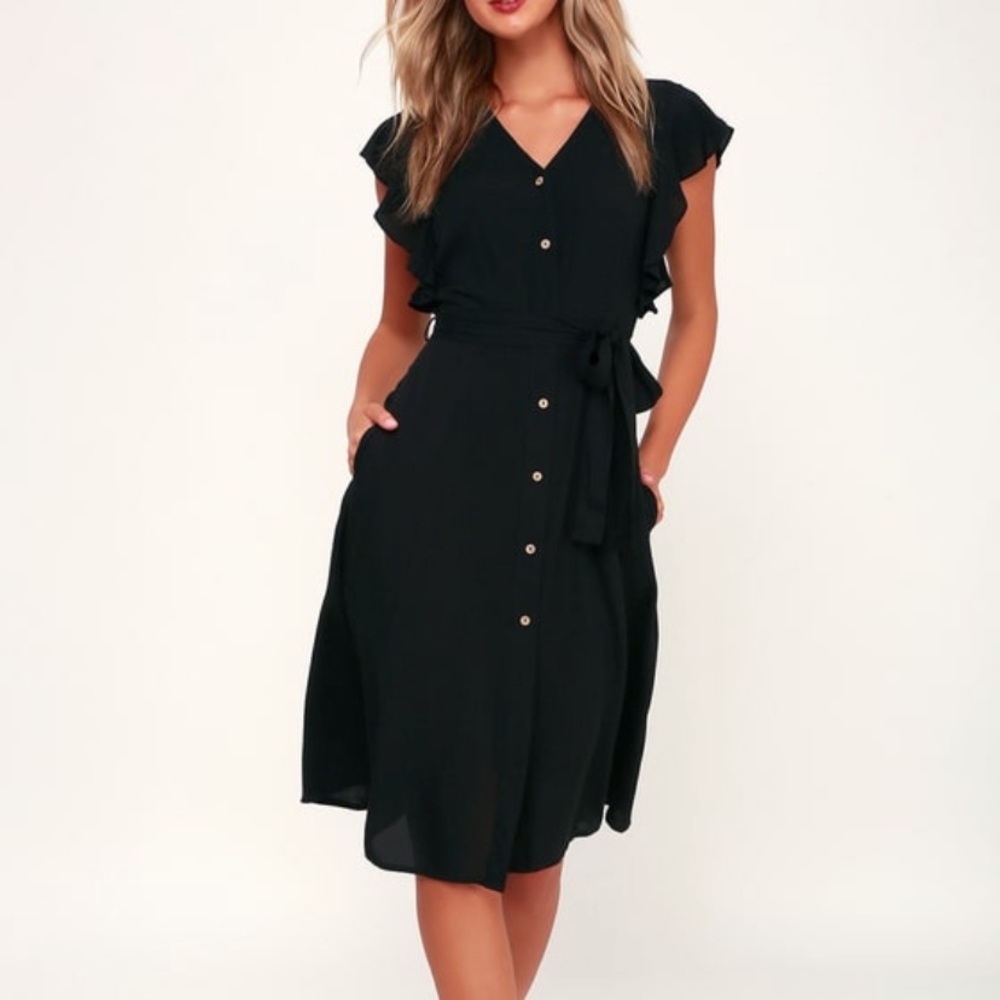 NWT black button down dress